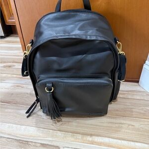 Skip Hop Black Convertible Baby Bag Backpack with Tassel